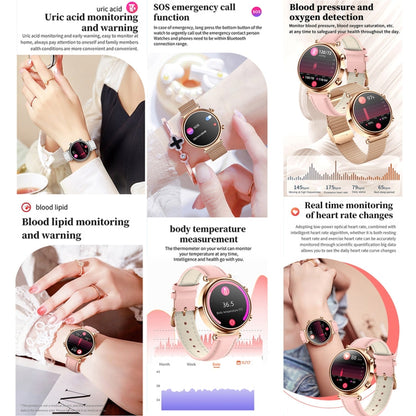 T86 Woman Health 1.27 inch Smart Watch, BT Call / Physiological Cycle / Heart Rate / Blood Pressure / Blood Glucose / SOS