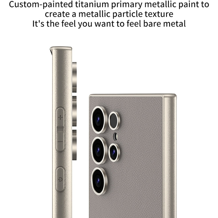 GKK Metal Paint Skin Feel Leather Full Coverage Phone Case, For Samsung Galaxy S24 Ultra 5G
