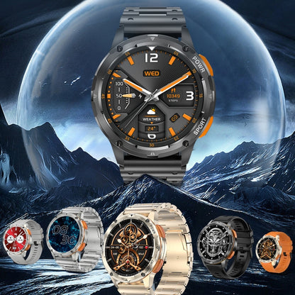 AK59 1.43 inch AMLOED Round Screen Steel Strap Smart Watch