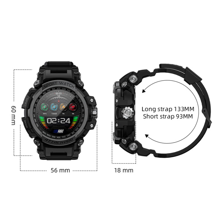 LOKMAT ATTACK Pro 1.32 inch BT5.1 Smart Sport Watch, Support Bluetooth Call / Sleep / Blood Oxygen / Heart Rate / Blood Pressure Health Monitor