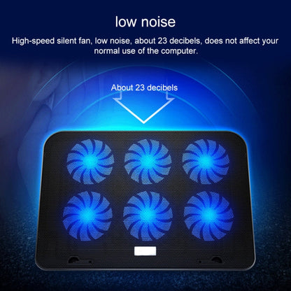 ICE COOREL Notebook Computer Base Speed Control Silent Six-fan Cooling Holder Cooling Rack, Style: Premium Edition, Style: Premium Edition(Lvory), Style: Premium Edition(Dazzling Red), Style: Premium Edition(Charm Powder), Style: Premium Edition(Black)