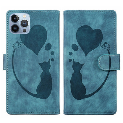 Pen Heart Cat Embossed Leather Phone Case, For iPhone 7 / 8 / SE 2022, For iPhone 13 Pro Max, For iPhone 13 Pro, For iPhone 13