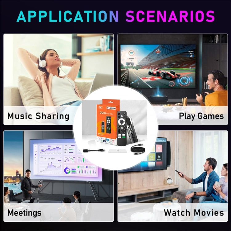 LEMFO DQ10 Allwinner H618 Quad Core ARM Cortex A53 8K HD Android TV Stick, 2GB+16GB