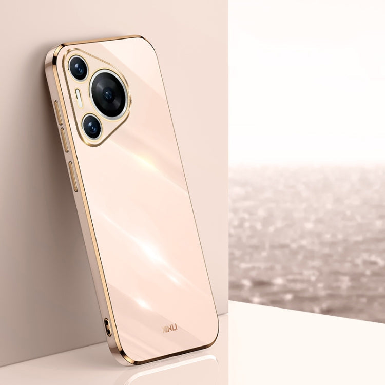 XINLI Straight 6D Plating Gold Edge TPU Phone Case, For Huawei Pura 70