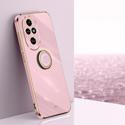 XINLI Straight 6D Plating Gold Edge TPU Shockproof Case with Ring Holder, For Honor 200 Pro, For Honor Play 50, For Honor 200 Lite Global