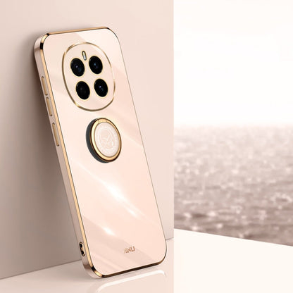 XINLI Straight 6D Plating Gold Edge TPU Shockproof Case with Ring Holder, For Honor Magic7 Pro, For Honor Magic7, For Honor X60 Pro