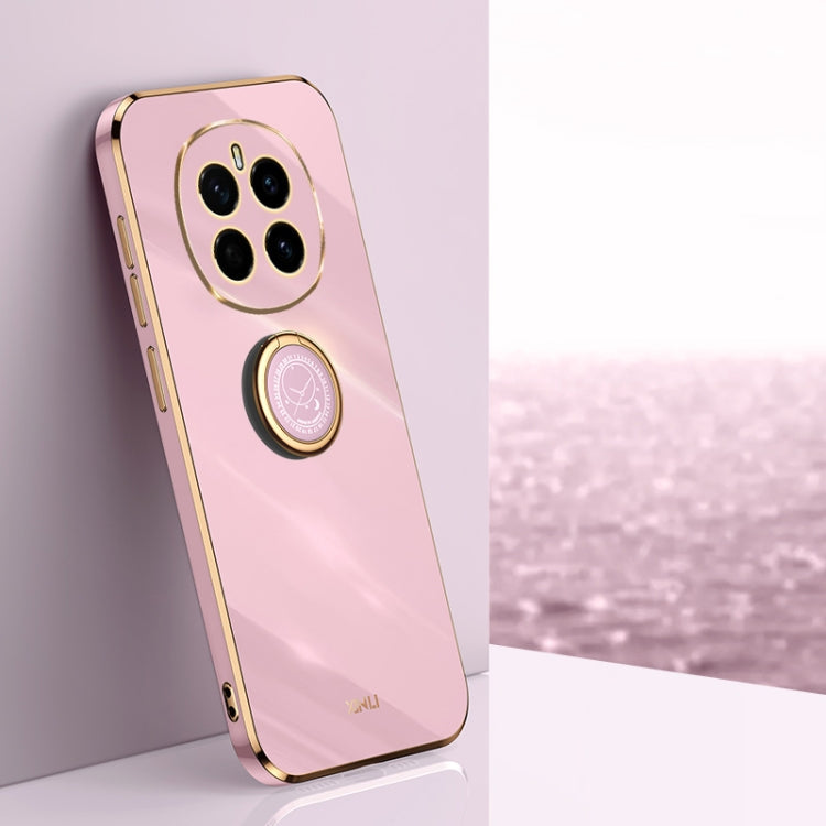 XINLI Straight 6D Plating Gold Edge TPU Shockproof Case with Ring Holder, For Honor Magic7 Pro, For Honor Magic7, For Honor X60 Pro