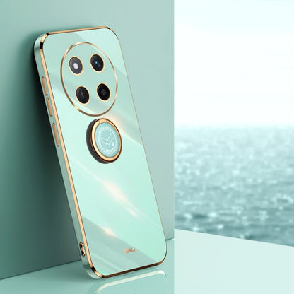 XINLI Straight 6D Plating Gold Edge TPU Shockproof Case with Ring Holder, For Honor Magic7 Pro, For Honor Magic7, For Honor X60 Pro