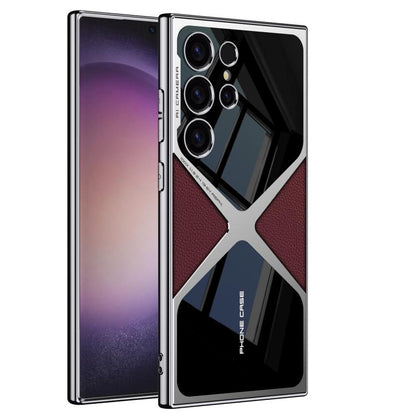 GKK Leather Electroplating Supersonic Speed Shockproof Phone Case, For Samsung Galaxy S26 Ultra 5G, For Samsung Galaxy S25 Ultra 5G, For Samsung Galaxy S24 Ultra, For Samsung Galaxy S23 Ultra