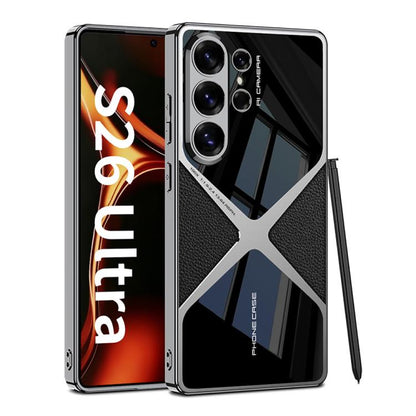 GKK Leather Electroplating Supersonic Speed Shockproof Phone Case, For Samsung Galaxy S26 Ultra 5G, For Samsung Galaxy S25 Ultra 5G, For Samsung Galaxy S24 Ultra, For Samsung Galaxy S23 Ultra