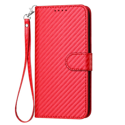 YX0070 Carbon Fiber Buckle Leather Phone Case with Lanyard, For iPhone 11 Pro, For iPhone X / XS, For iPhone XR