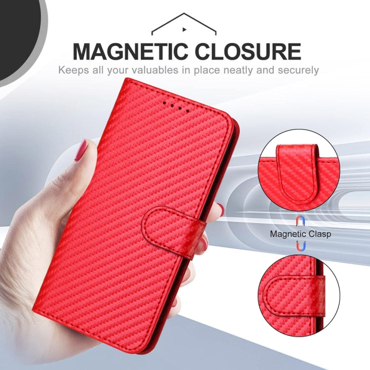 YX0070 Carbon Fiber Buckle Leather Phone Case with Lanyard, For iPhone 11 Pro, For iPhone X / XS, For iPhone XR