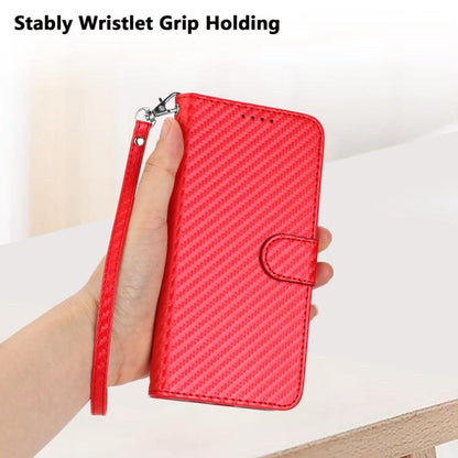 YX0070 Carbon Fiber Buckle Leather Phone Case with Lanyard, For iPhone 17, For iPhone Air, For iPhone 16 Pro Max