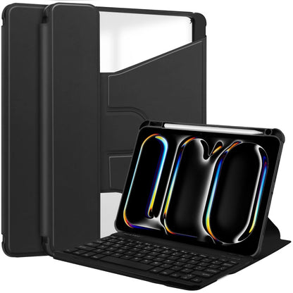 Transparent Rotation Smart Leather Tablet Case with Keyboard, For iPad Air 13 2026 / 2025 / 2024, For iPad Air 11 2026 / 2025 / 2024, For iPad Pro 13 2025 / 2024, For iPad Pro 11 2025 / 2024