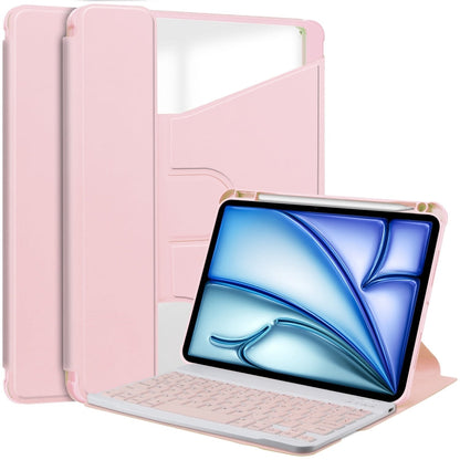 Transparent Rotation Smart Leather Tablet Case with Keyboard, For iPad Air 13 2026 / 2025 / 2024, For iPad Air 11 2026 / 2025 / 2024, For iPad Pro 13 2025 / 2024, For iPad Pro 11 2025 / 2024