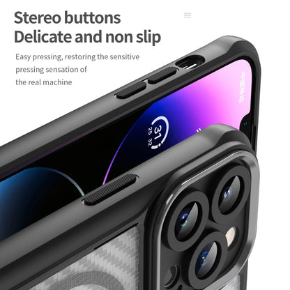 Carbon Fiber Texture MagSafe Translucent Phone Case, For iPhone 12, For iPhone 12 Pro Max, For iPhone 12 Pro, For iPhone 11 Pro Max, For iPhone 11, For iPhone 11 Pro
