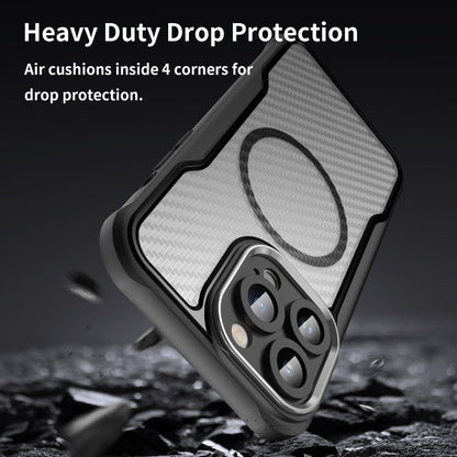 Carbon Fiber Texture MagSafe Translucent Phone Case, For iPhone 12, For iPhone 12 Pro Max, For iPhone 12 Pro, For iPhone 11 Pro Max, For iPhone 11, For iPhone 11 Pro