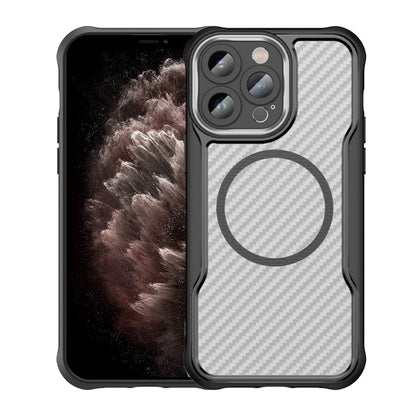 Carbon Fiber Texture MagSafe Translucent Phone Case, For iPhone 12, For iPhone 12 Pro Max, For iPhone 12 Pro, For iPhone 11 Pro Max, For iPhone 11, For iPhone 11 Pro