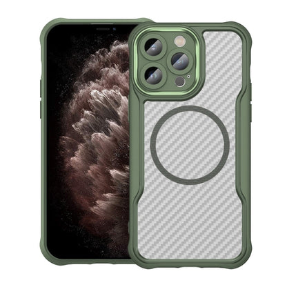 Carbon Fiber Texture MagSafe Translucent Phone Case, For iPhone 12, For iPhone 12 Pro Max, For iPhone 12 Pro, For iPhone 11 Pro Max, For iPhone 11, For iPhone 11 Pro