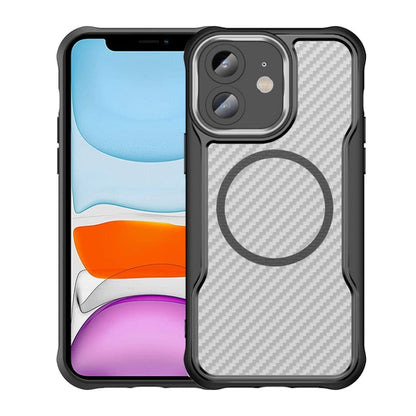 Carbon Fiber Texture MagSafe Translucent Phone Case, For iPhone 12, For iPhone 12 Pro Max, For iPhone 12 Pro, For iPhone 11 Pro Max, For iPhone 11, For iPhone 11 Pro