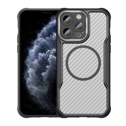 Carbon Fiber Texture MagSafe Translucent Phone Case, For iPhone 12, For iPhone 12 Pro Max, For iPhone 12 Pro, For iPhone 11 Pro Max, For iPhone 11, For iPhone 11 Pro