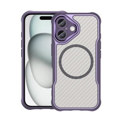 Carbon Fiber Texture MagSafe Translucent Phone Case, For iPhone 16 Pro, For iPhone 16 Plus, For iPhone 16, For iPhone 15 Pro Max, For iPhone 15 Pro, For iPhone 15 Plus / 14 Plus