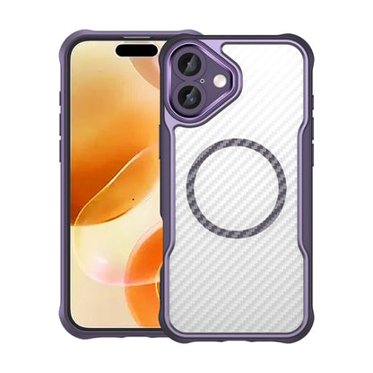 Carbon Fiber Texture MagSafe Translucent Phone Case, For iPhone 16 Pro, For iPhone 16 Plus, For iPhone 16, For iPhone 15 Pro Max, For iPhone 15 Pro, For iPhone 15 Plus / 14 Plus