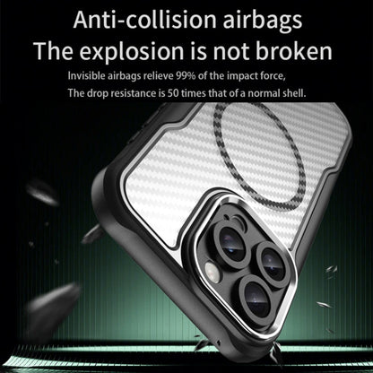 Carbon Fiber Texture MagSafe Translucent Phone Case, For iPhone 16 Pro, For iPhone 16 Plus, For iPhone 16, For iPhone 15 Pro Max, For iPhone 15 Pro, For iPhone 15 Plus / 14 Plus