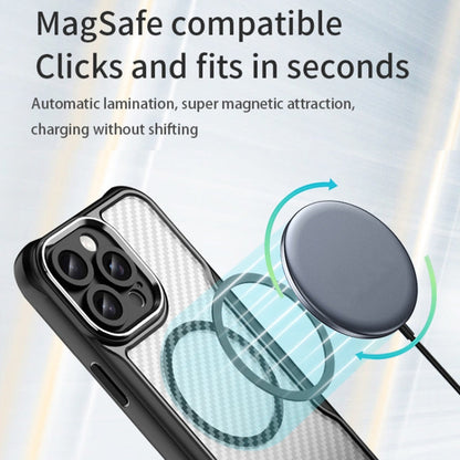 Carbon Fiber Texture MagSafe Translucent Phone Case, For iPhone 16 Pro, For iPhone 16 Plus, For iPhone 16, For iPhone 15 Pro Max, For iPhone 15 Pro, For iPhone 15 Plus / 14 Plus
