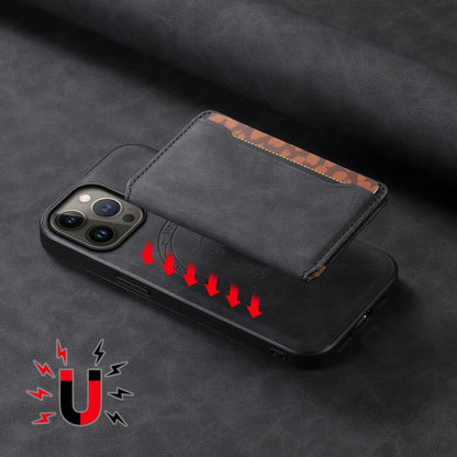 Denior D13 Retro Texture Leather MagSafe Card Bag Phone Case, For iPhone 13 Pro Max, For iPhone 13 Pro, For iPhone 12, For iPhone 12 Pro Max, For iPhone 12 Pro