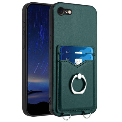R20 Ring Card Holder Phone Case, For iPhone SE 2022 / SE 2020 / 8, For iPhone 13 Pro Max, For iPhone 13 Pro, For iPhone 13