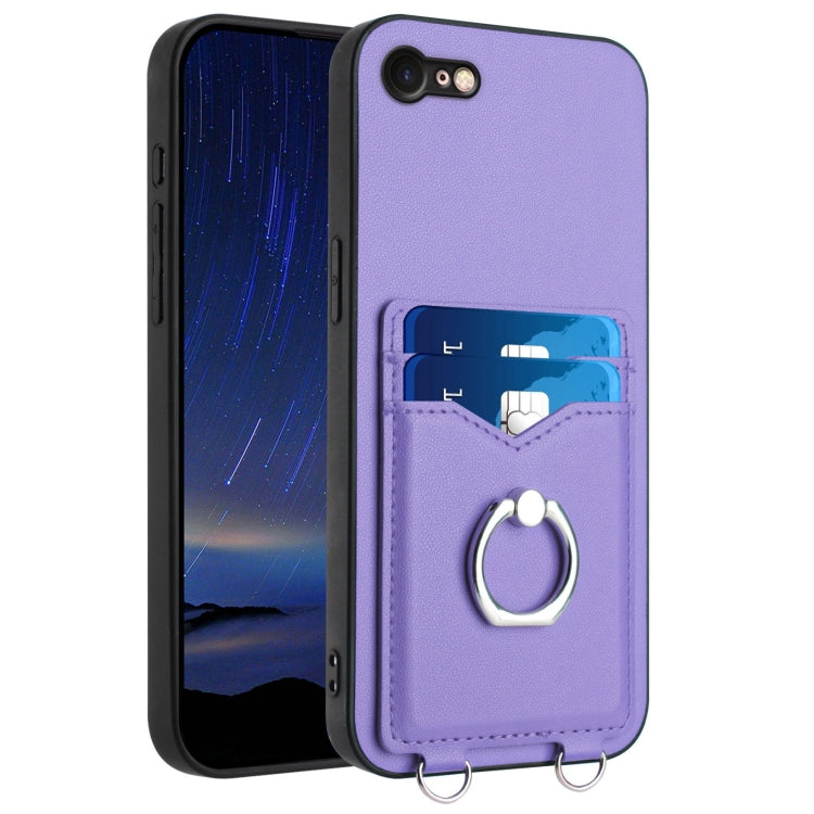 R20 Ring Card Holder Phone Case, For iPhone SE 2022 / SE 2020 / 8, For iPhone 13 Pro Max, For iPhone 13 Pro, For iPhone 13