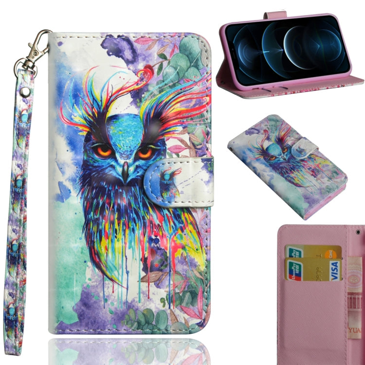3D Painting Pattern Horizontal Flip TPU + PU Leather Case with Holder & Card Slots & Wallet, For iPhone 12 Pro Max, For Xiaomi Redmi 9