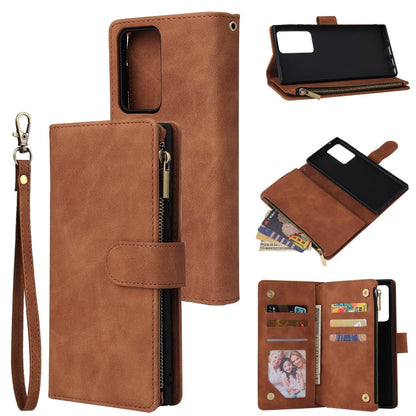 Multifunctional Retro Frosted Horizontal Flip Leather Case with Card Slot & Holder & Zipper Wallet & Photo Frame & Lanyard, For Samsung Galaxy A21s, For Samsung Galaxy Note20 Ultra, For Samsung Galaxy Note20