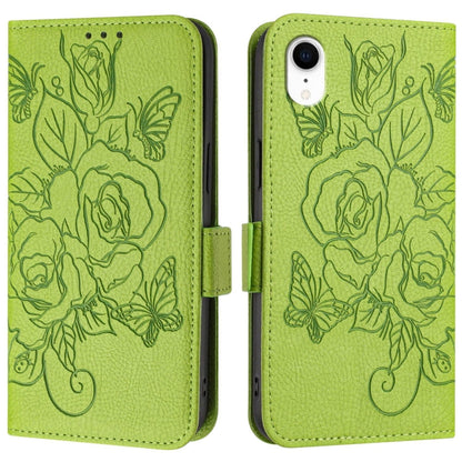 Embossed Rose RFID Anti-theft Leather Phone Case, For iPhone XR, For iPhone XS Max, For iPhone 8 Plus / 7 Plus