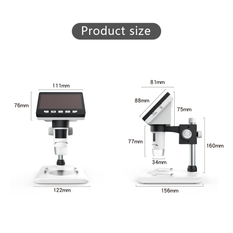 0-40mm 1080P 4.3 inch LCD Screen Mobile Phone Repair Industry HD Electron Didital Microscope