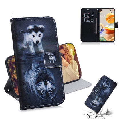 Coloured Drawing Horizontal Flip Leather Case, with Holder & Card Slots & Wallet, For LG K51S, For LG K61