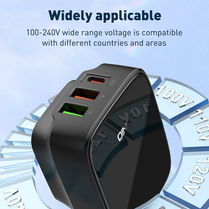 LDNIO Q334 32W Type-C + Dual USB Port Charger with 1m Micro USB Data Cable, EU Plug