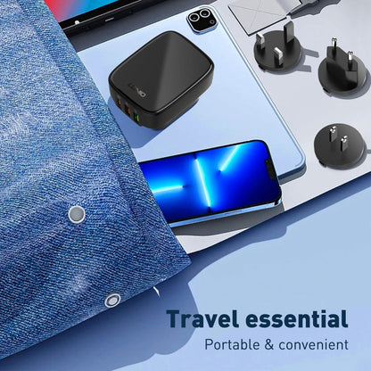 LDNIO Q334 32W Type-C + Dual USB Port Charger with 1m USB-C / Type-C to USB-C / Type-C Data Cable, EU Plug, UK Plug, US Plug