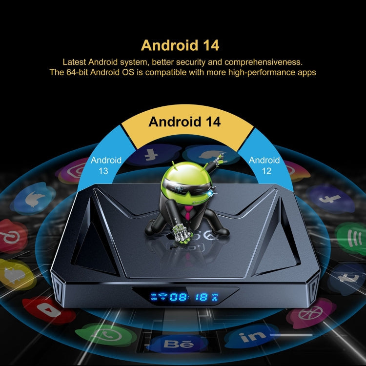 X96Q Pro+ Cortex-A55 Android 14 Octa-core CPU 4K HD Internet Set-top Box, 2GB+16GB, 4GB+32GB, 4GB+64GB