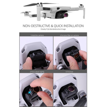 Sunnylife MM-FI9256 For DJI Mavic mini 4 In 1 Drone ND4+ND8+ND16+ND32 Lens Filter, ND4+ND8+ND16+ND32