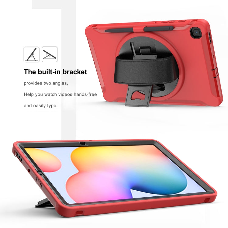 360 Degree Rotation PC+TPU Protective Cover with Holder & Hand Strap & Pen Slot, For Samsung Galaxy Tab S6 Lite, For iPad Pro 12.9 inch (2020), For iPad 10.2