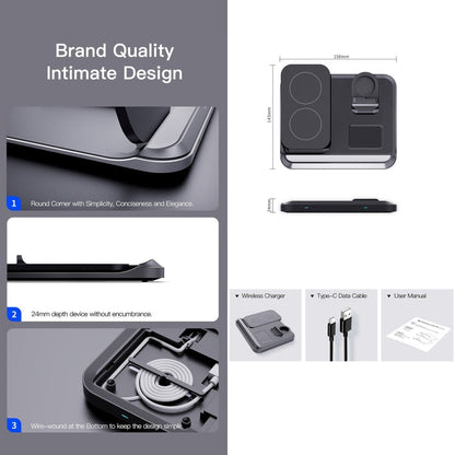 DW08 15W 3 in 1 Folding Wireless Charger