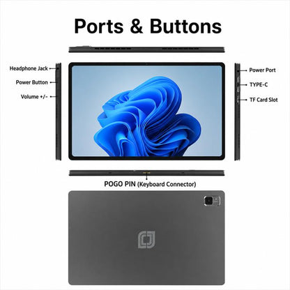 Jumper EZpad V12 Pro Tablet PC, No Keyboard, 12 inch Windows 11 Home OS Intel Alder Lake N95 Quad Core, 12GB+256GB, 12GB+512GB