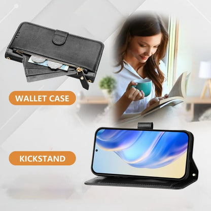 Multi-Card Slots Zipper Wallet Leather Phone Case, For iPhone 16, For iPhone 15 Pro Max, For iPhone 15 Pro, For iPhone 15 Plus