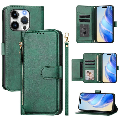 Multi-Card Slots Zipper Wallet Leather Phone Case, For iPhone 16, For iPhone 15 Pro Max, For iPhone 15 Pro, For iPhone 15 Plus