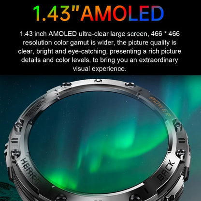 K65 1.43 inch Bluetooth Call Smart Watch, Support Heart Rate / Blood Oxygen