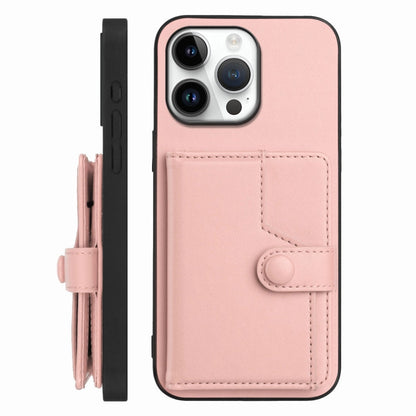 Button Card Bag RFID Anti-theft Phone Case, For iPhone 16 Pro Max, For iPhone 16 Pro, For iPhone 16 Plus, For iPhone 16