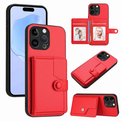 Button Card Bag RFID Anti-theft Phone Case, For iPhone 15 Pro Max, For iPhone 15 Pro, For iPhone 15 Plus, For iPhone 15