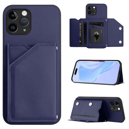 Skin Feel Four Card Slots Phone Case with Wrist Strap, For iPhone 12 mini, For iPhone 11 Pro Max, For iPhone 11, For iPhone 11 Pro